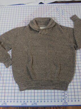 Original Weatherproof Vintage 100% Cotton Ragg Sweater Beige / Black Men's Large